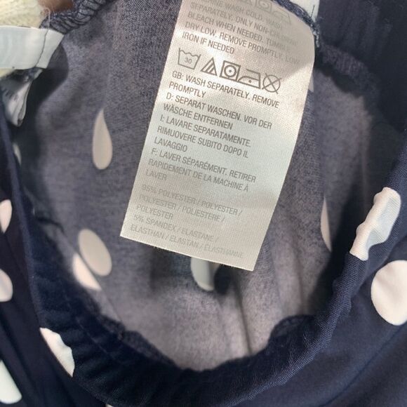 SUSAN Graver Navy Polka Dot Ruffled Petite Pants - Picture 5 of 8